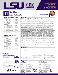 Game 11 Notes Vs. Ole Miss.Indd