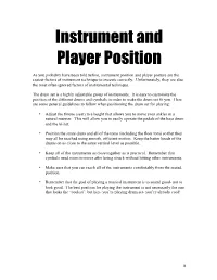 Instrument and Player Position