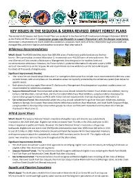 Key Issues in the Sequoia & Sierra Revised Draft Forest