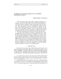 Patents on Tax Strategies: Just Another Harmless Subject