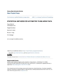 Statistical Methods for Affymetrix Tiling Array Data