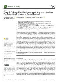 Towards Federated Satellite Systems and Internet of Satellites: the Federation Deployment Control Protocol