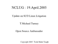 Update on SCO Linux Litigation