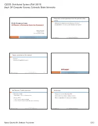 CS555: Distributed Systems [Fall 2019] Dept
