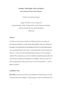Disability, Global Popular Media, and Injustice in the Notorious Trial Of