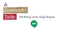 Google Hangouts a Note from DU Grand Challenges…