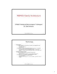 MSP430 Family Architecture