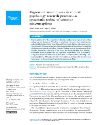 Regression Assumptions in Clinical Psychology Research Practice—A Systematic Review of Common Misconceptions