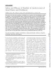 Safety and Efficacy of Ibutilide in Cardioversion of Atrial Flutter And