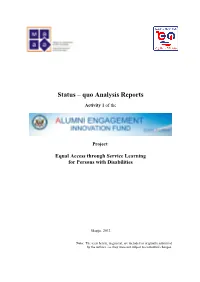 Status Quo Report on Accessibility for the Towns of Kavadarci, Negotino, Stip and Veles