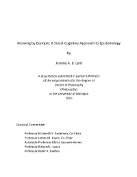 A Social-Cognitive Approach to Epistemology by Jeremy AB Lent