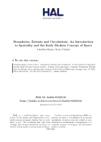 An Introduction to Spatiality and the Early Modern Concept of Space Jonathan Regier, Koen Vermeir