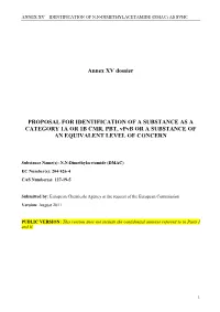 Annex XV Dossier PROPOSAL for IDENTIFICATION of A