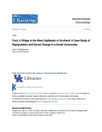 Ford, a Village in the West Highlands of Scotland: a Case Study of Repopulation and Social Change in a Small Community