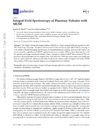 Integral Field Spectroscopy of Planetary Nebulae with MUSE