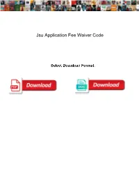 Jsu Application Fee Waiver Code