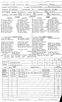 OFIICIALS Referelbob Frederic UMPIRE JUDGE BACK FIELD SIDE Ligourii4agert Swanson Don Hakes Duwaynegandy LINESMAN JIJDGE__