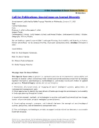 Special Issue on Journal Diversity