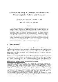 A Minimalist Study of Complex Verb Formation: Cross-Linguistic Paerns and Variation