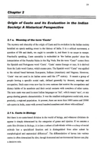 Chapter 2 Origin of Caste and Its Evaluation in the Indian Society: A