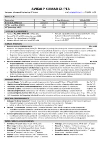 One Page Non-Core Resume