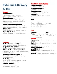 Take-Out & Delivery Menu