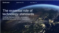 The Value of Standards Why Leadership in Standards Is Important