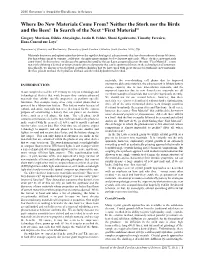 Where Do New Materials Come From? Neither the Stork Nor the Birds and the Bees! in Search of the Next “First Material” Gregory Morrison, Dileka Abeysinghe, Justin B