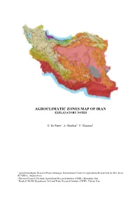 Agroclimatic Zones Map of Iran Explanatory Notes