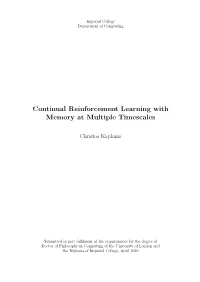 Continual Reinforcement Learning with Memory at Multiple Timescales