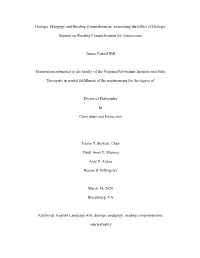 Dialogic Pedagogy and Reading Comprehension: Examining the Effect of Dialogic