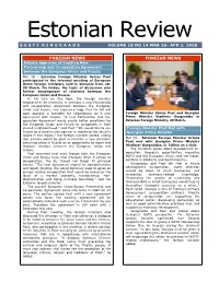 Estonian Review E E S T I R I N G V a a D E VOLUME 18 NO 14 MAR 26- APR 1, 2008