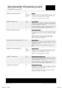 Melbourne Program Guide