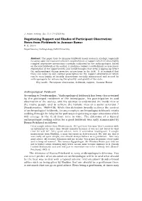 Negotiating Rapport and Shades of Participant Observation: Notes from Fieldwork in Jaunsar-Bawar P