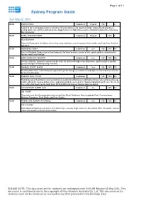 Sydney Program Guide