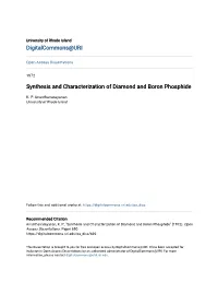 Synthesis and Characterization of Diamond and Boron Phosphide