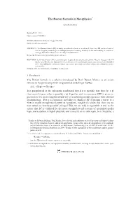 The Barcan Formula in Metaphysics*