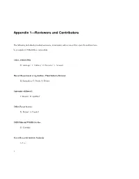 Appendix 1—Reviewers and Contributers