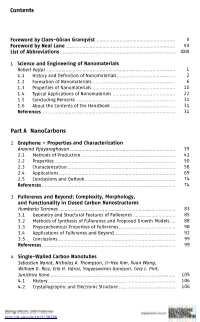 Contents Part a Nanocarbons