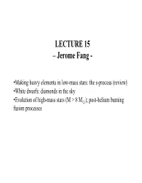 LECTURE 15 – Jerome Fang
