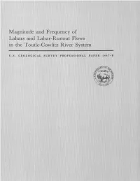 Magnitude and Frequency of Lahars and Lahgr-Runout Flows in the Toutle-Cowlitz River System