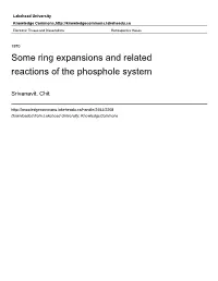 Some Ring Expansions and Related Reactions of the Phosphole System