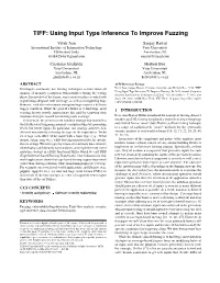 TIFF: Using Input Type Inference to Improve Fuzzing