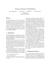 Towards a Practical, Verified Kernel