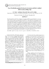 Use of Herbicides Against Orobanche in Tomato and Their Residual Effect on Succeeding Crop