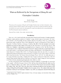 What Are Reflected by the Navigations of Zheng He and Christopher Columbus
