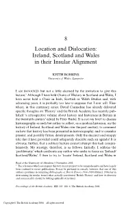 8 Location and Dislocation: Ireland, Scotland and Wales in Their Insular Alignment