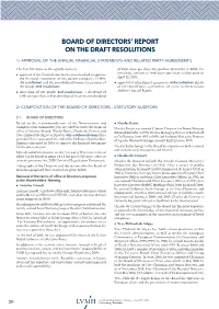 Board of Directors' Report on the Draft Resolutions