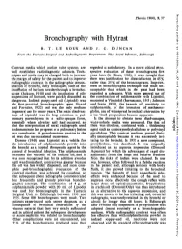 Bronchography with Hytrast