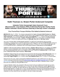 Keith Thurman Vs. Shawn Porter Undercard Complete